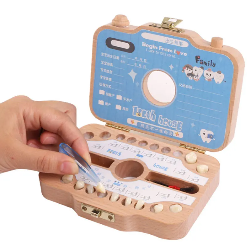 Wooden Children's Camera Deciduous Teeth Storage Box Baby Fetal Hair Collection Commemorative Supplies | Дом и сад