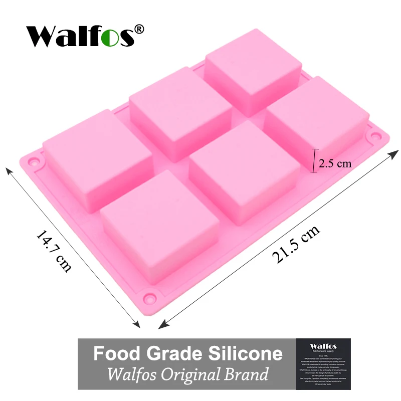 6 полости простой базовый прямоугольник силиконовая форма для домашнего ремесла