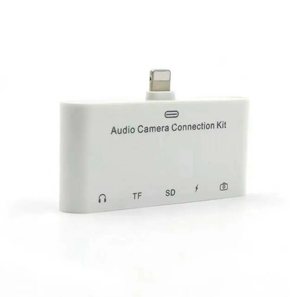 5 в 1 адаптер Splitter конвертер до 3.5mm SD USB HUD Камера наушников Aux клавиатура для iphone 5/6/7
