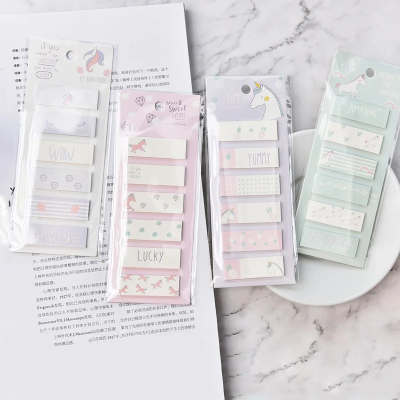 Мультфильм 6 + 1 Единорог кошка Memo Pad N Times липкая бумага для записей милые корейские