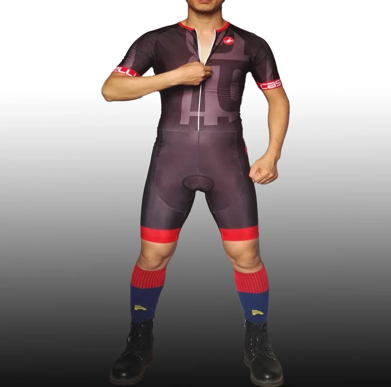 Велосипед человек плотный Быстрый бег Speedsuit цельный Велоспорт костюм трек и поле молния майка Боди человек плотный Рашгард
