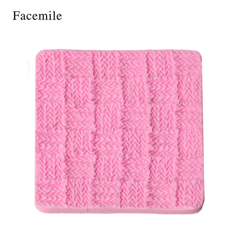 Facemile 6 шт. Вязание силиконовые формы текстура коврик из сахара торт границы украшения кекс Топпер Полимерная глина форма для мастики