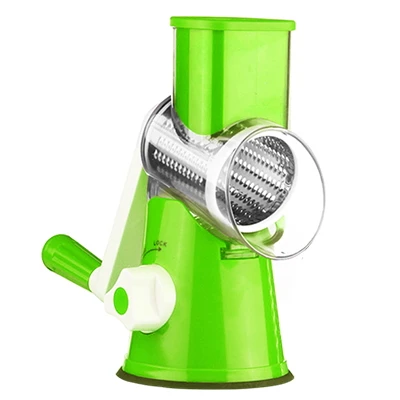 Green Ручная овощерезка, слайсер, кухонные аксессуары, многофункциональная круглая мандолина, слайсер для картофеля, сыра, кухонные инструменты - Цвет: Green