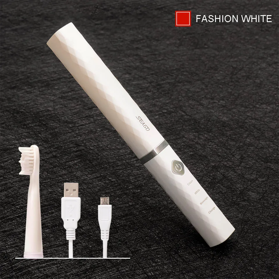 Fashion White Одежда высшего качества электрические зубные щётки чистый отбелить зубы переносная электрическая зубная щетка модные дизайн Smart Chip перезаряжаемые - Цвет: Fashion White