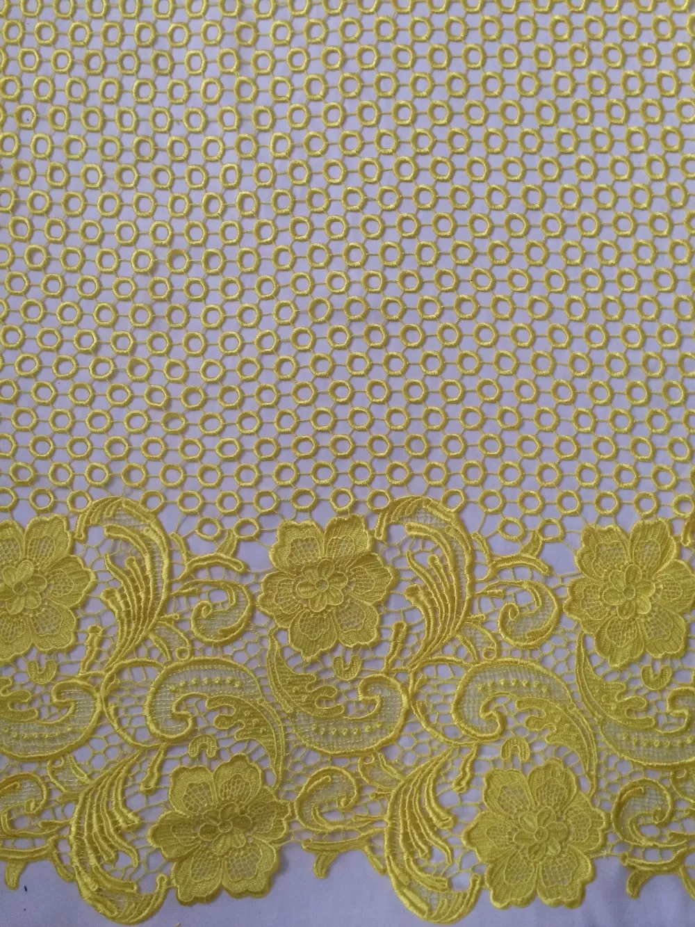 Африканский кружевной шнур из французского гипюра в желтом цвете с бесплатной доставкой! Z-han80811.