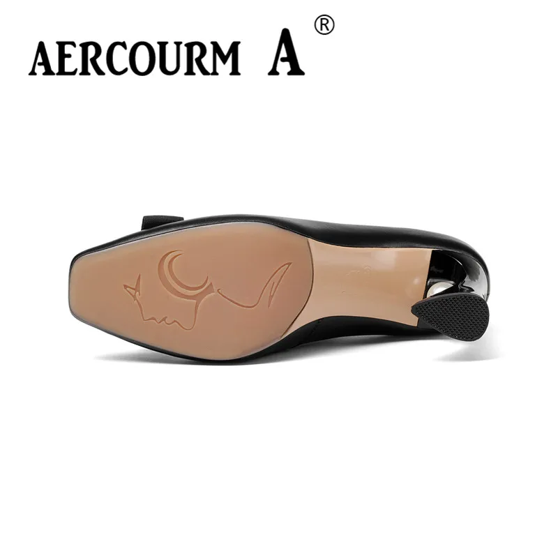 туфли женские натуральная кожа Aercourm A 2018 г. Для женщин модные черные ботинки
