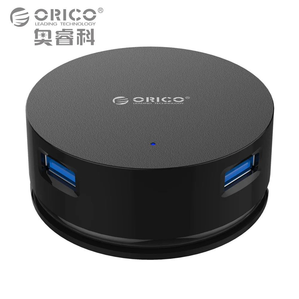 ORICO USB 3,0 концентратор супер скорость внешний 4 порта Usb разветвитель с намоткой кабеля для Macbook Air ноутбук ПК компьютер Usb концентраторы - Цвет: Черный