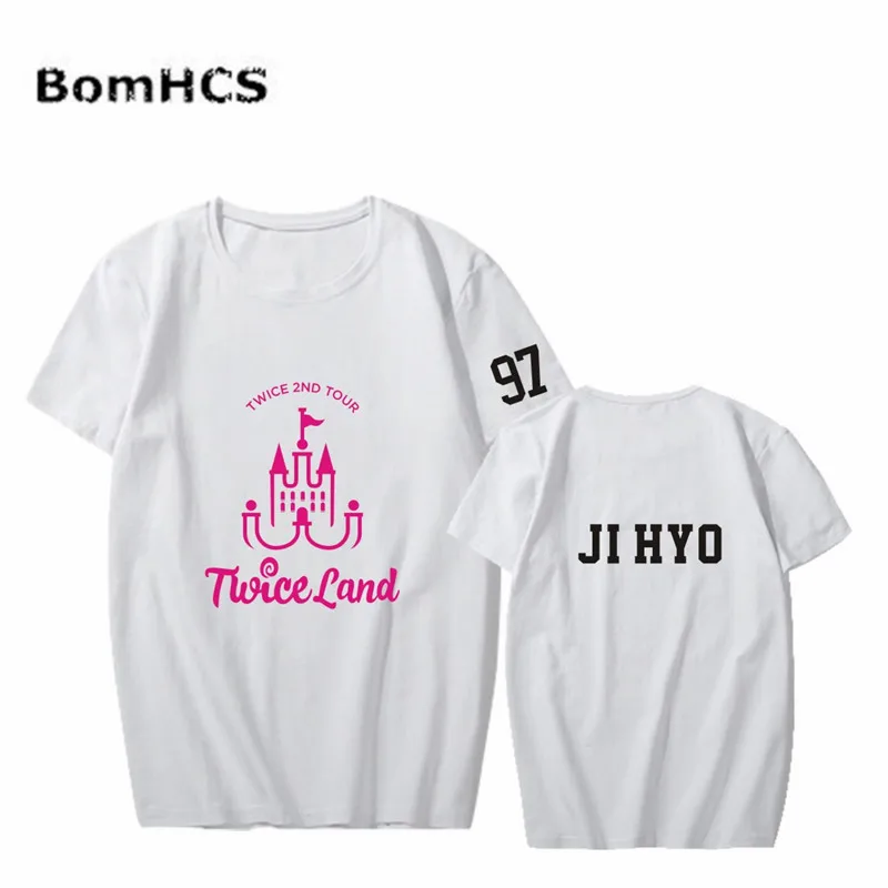 BomHCS Kpop TWICE Sana Mina JungYeon Tzuyu/хлопковая Футболка со звездами 2 го тура и концерта летние