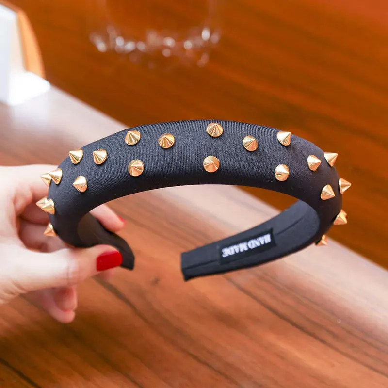 3cm Width Hair Hoop Padded Hearband Women Thick Sponge Headband Rivet Hairband Festival Party Accessories | Дом и сад