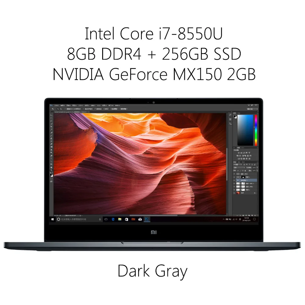 i7 8550U 8GB 256GB Xiaomi Mi ноутбук Air 13,3 Windows 10 Intel Core i7-8550u четырехъядерный ноутбук 8 ГБ ОЗУ 256 ГБ SSD отпечаток пальца - Цвет: i7 8550U 8GB 256GB