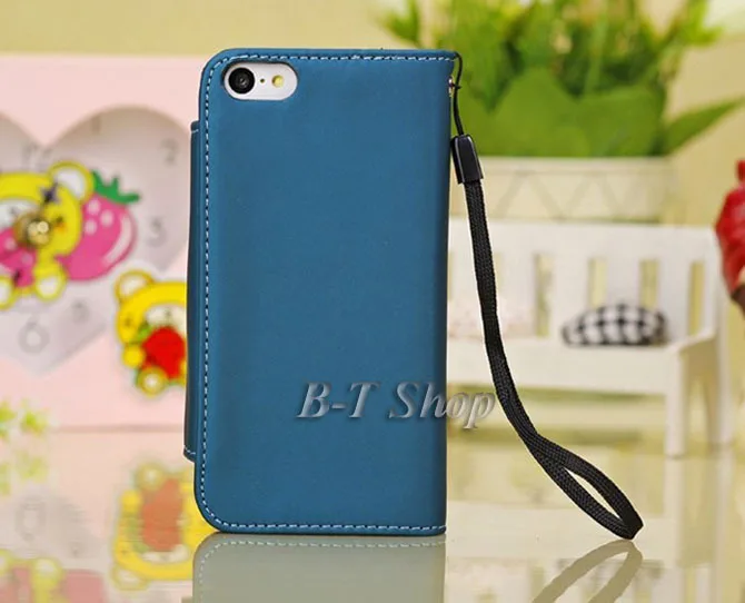 free shipping rose/red/black/purple/blue color high quality PU frosted flip cases wallet for iphone5c from Shenzhen case factory |