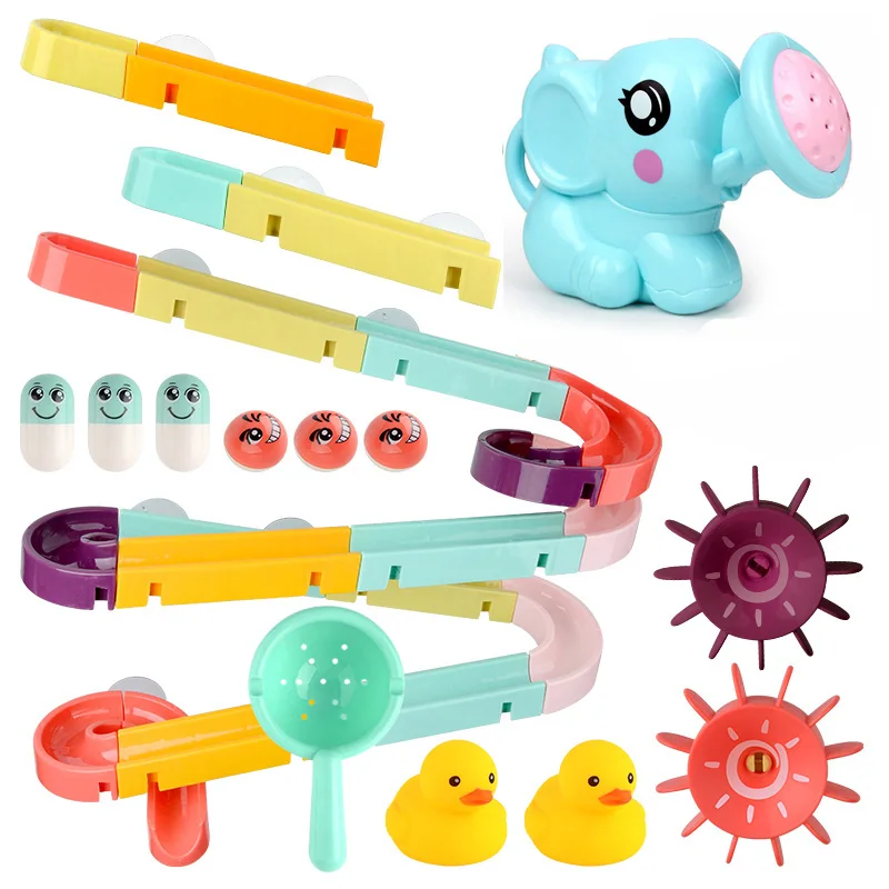 Kids Shower Bath Toys Suction cup track water games toys summer baby play water Bathroom bath shower water toy kit