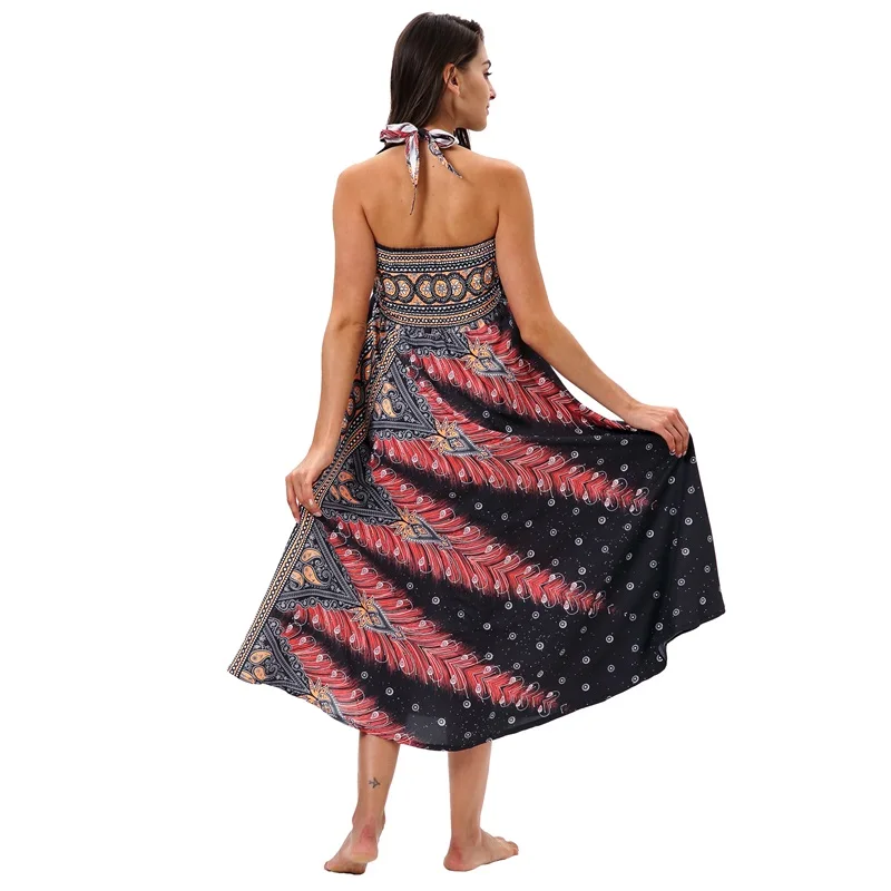 Удобная Женская длинная юбка модная повседневная Летняя в богемном