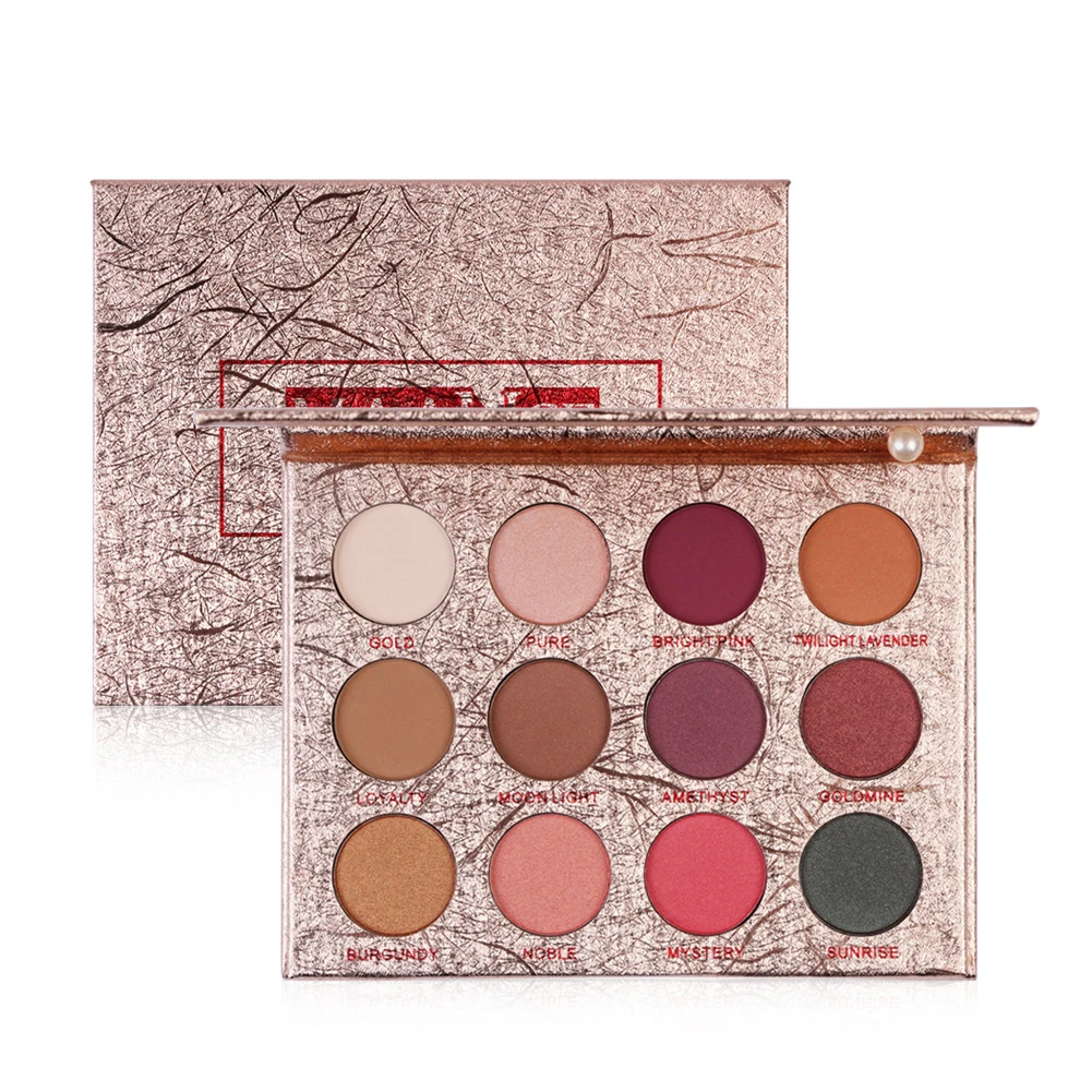 12 Color Eyeshadow Palette Matte Earth Color Long Lasting Eye Shadow Powder Makeup Palette Waterproof Cosmetics