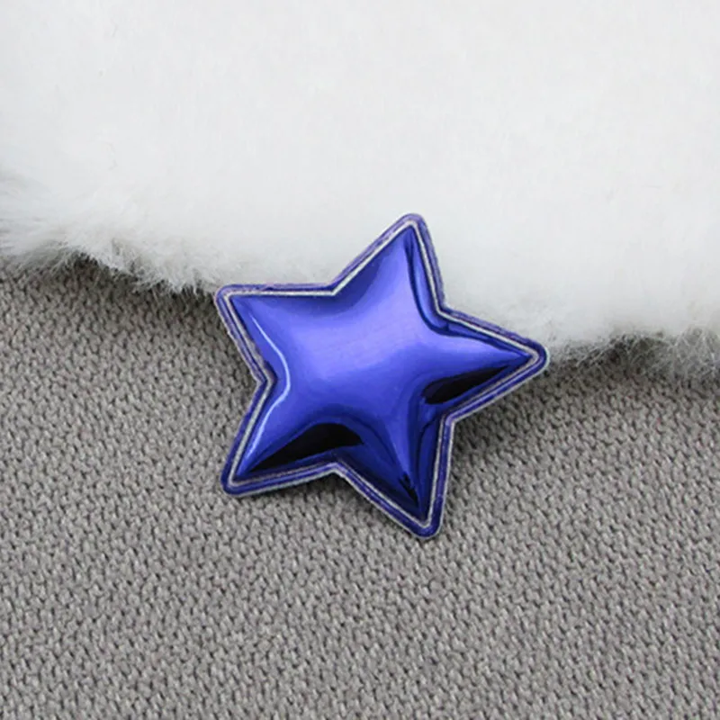 Star navy blue 81 шт./лот мульти дизайн корона/звезда фетр пентаграмма из искусственной кожи мягкая Аппликация DIY ремесло день рождения торт карты - Цвет: Star navy blue