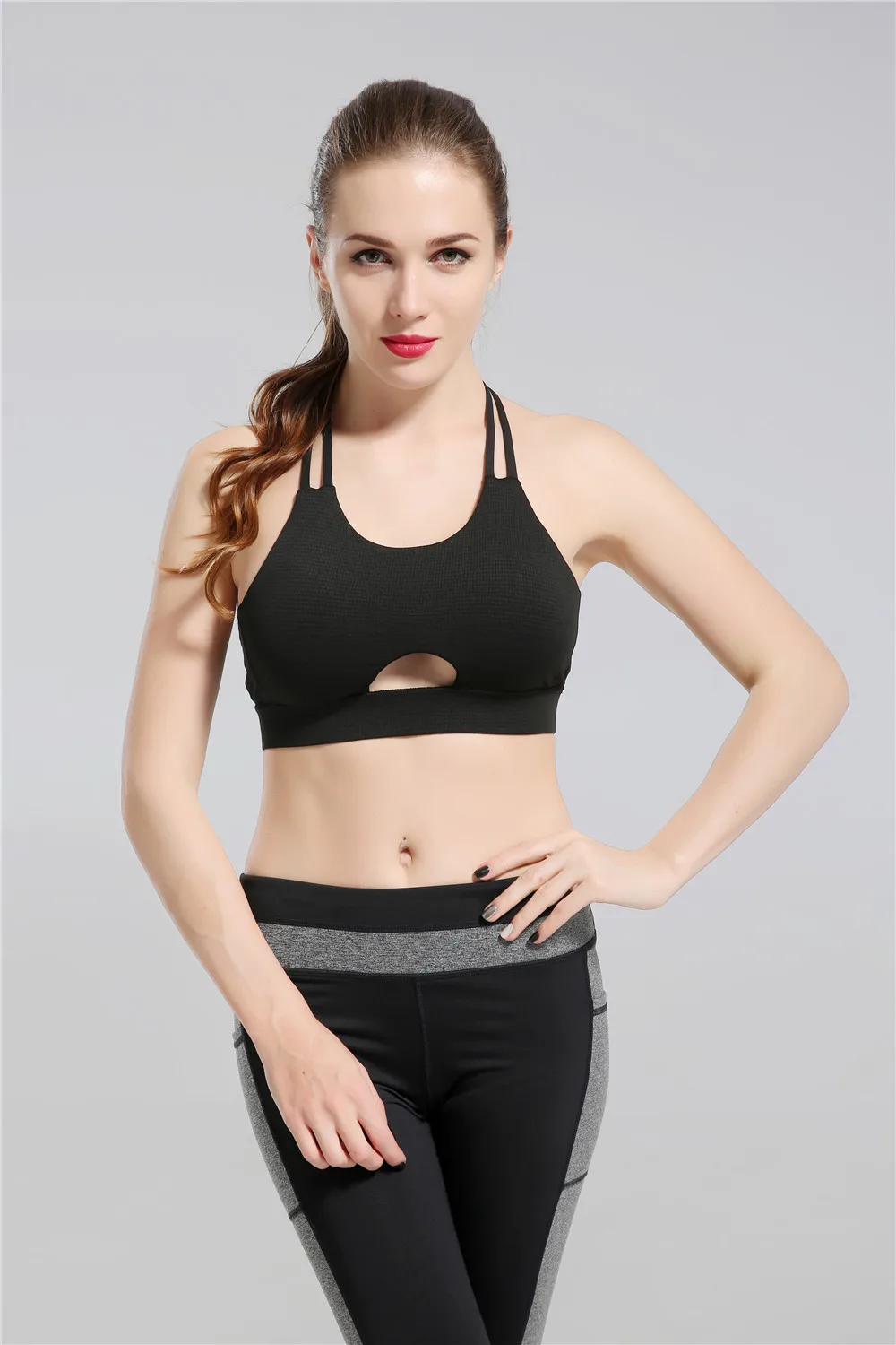 Dragon Fit женские бюстгальтеры для бега фитнес-жилет большого размера спортивный топ бесшовный спортивный топ мягкий дышащий Удобный спортивный бюстгальтер для йоги - Цвет: BLACK