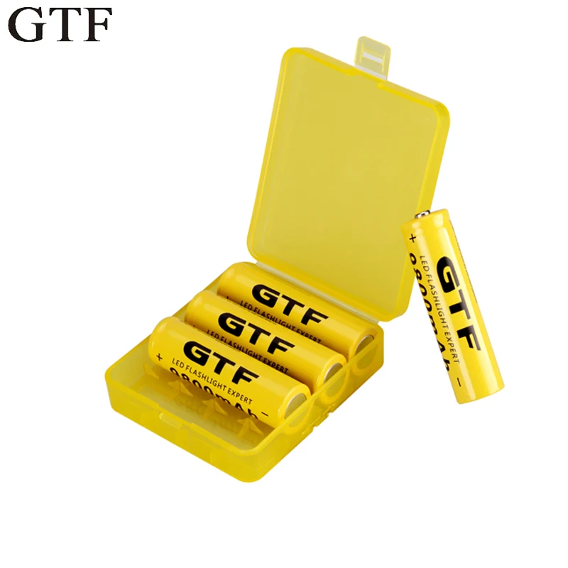 Литий ионная аккумуляторная батарея GTF 18650 3 7 в 9800 мАч для светодиодных фонариков +