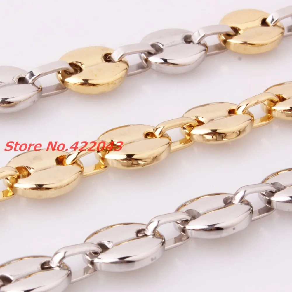 Цепочка Из Нержавеющей Стали 316L ожерелье с бусинами в форме кофейных зерен цвет