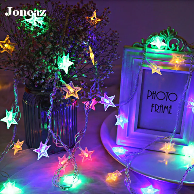 Звездные рождественские светодиодные лампы гирлянды сказочные огни мигающие