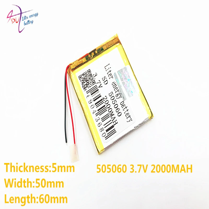 10 шт. 3 7 V 2000mAh 505060 Li Po литиевая полимерная аккумуляторная батарея для PAD GPS DIY Vedio