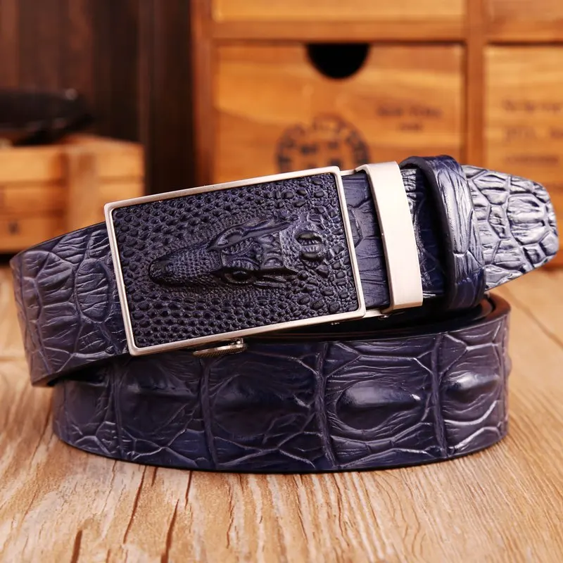 Ремень мужской кожаный с пряжкой крокодиловая кожа | Аксессуары для одежды