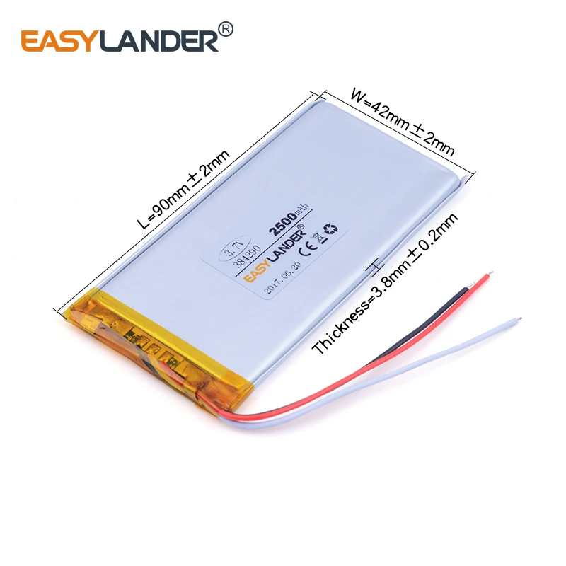 384290 3 7 V 2500mAh литий полимерный ионный аккумулятор для китайского клон andorid