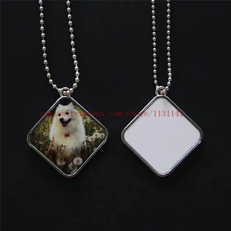 Сублимация собака бирка Ожерелья Подвески Сердце кости эллипс щит прямоугольная