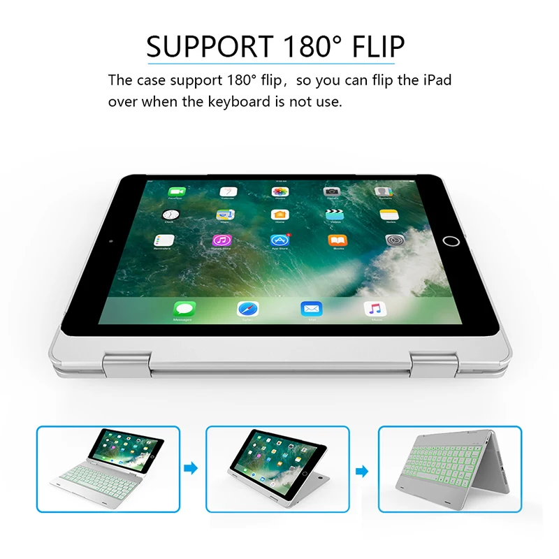 Ультра тонкий беспроводной Bluetooth клавиатура чехол с подсветкой для Apple ios ipad pro 9 7