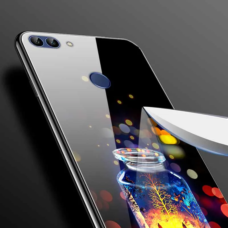 Чехол из закаленного стекла для Huawei P Smart 2018 Мягкий бампер 3D печать чехол FIG-LX1