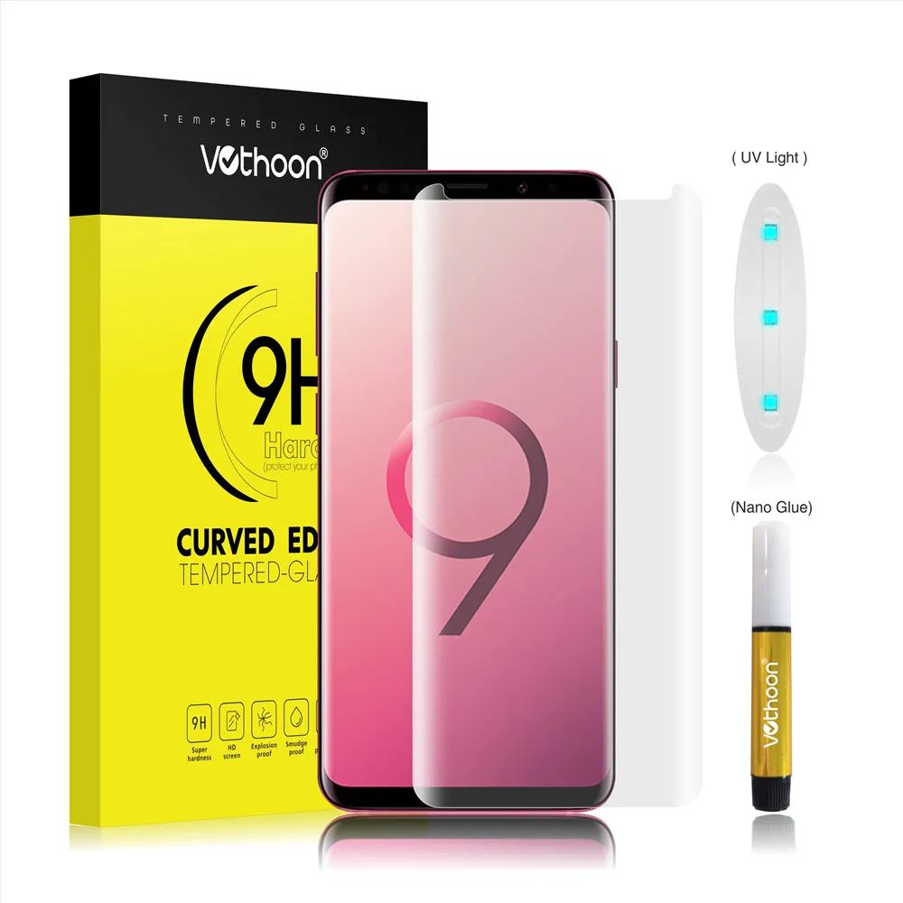 Ультрафиолет votoon для samsung Galaxy S8 S9 Plus, 3D покрытие, полный клей, закаленное защитное стекло для экрана для samsung Note 8 9