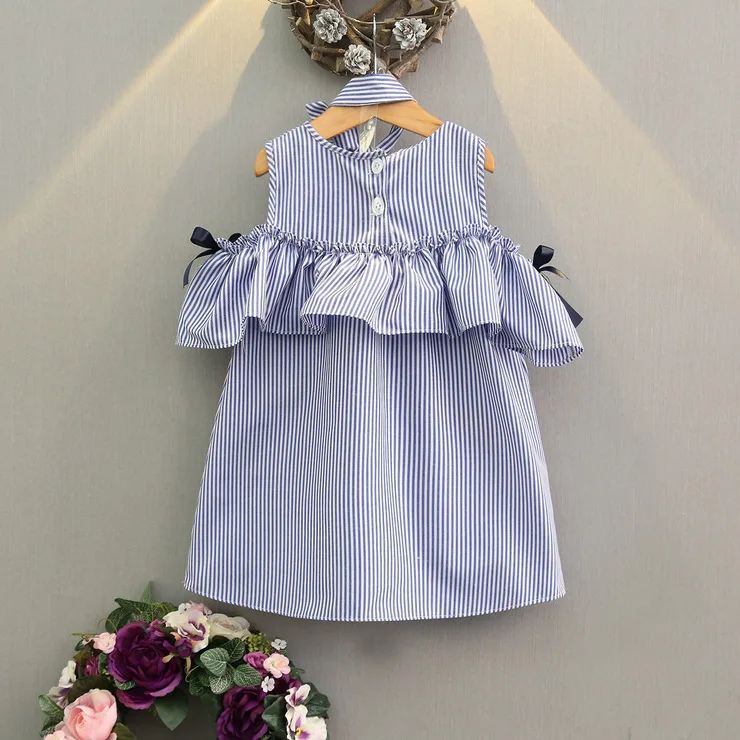 Girls Dress New Summer Kids Strapless Korean Striped Dresses Children Clothing Q667 | Детская одежда и обувь