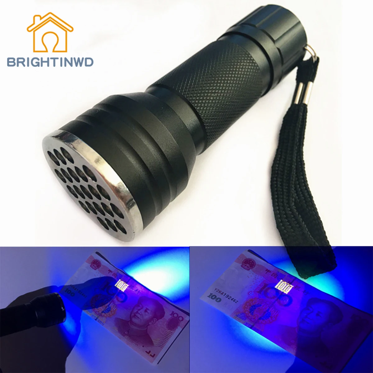 21LED УФ фонарик 395nm УФ-лампа фиолетовый | Лампы и освещение