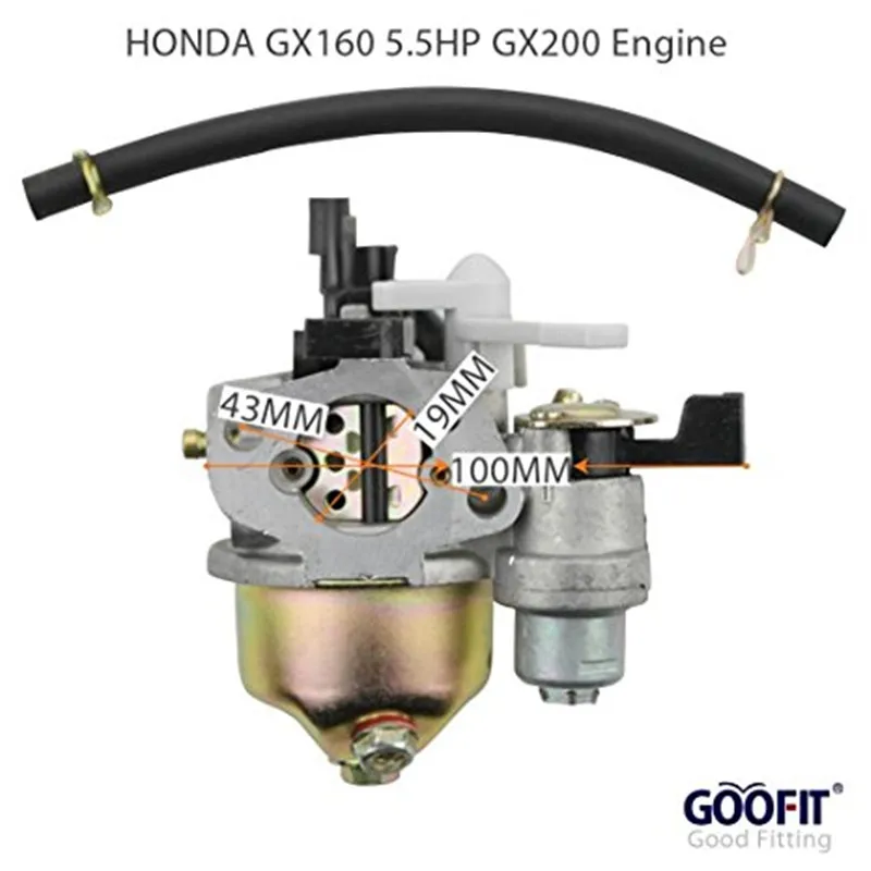 GOOFIT 19 мм Карбюратор с рычагом дросселя для Gx160 5.5hp Gx200 двигатель 16100-zh8-w61 N090-105 |