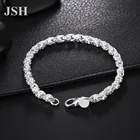 Цепочка серебряного цвета для женщин и мужчин, благородный красивый браслет, модные очаровательные ювелирные изделия для свадьбы, LH025