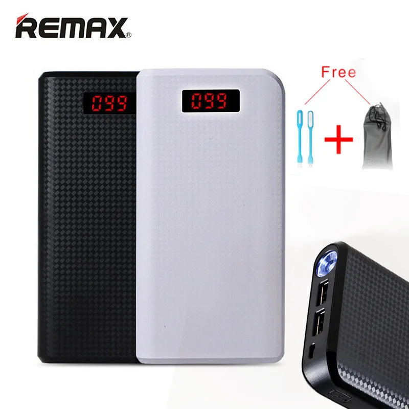 Remax 30000 мАч зарядное устройство двойной USB LED 18650 портативный 20000 Внешний