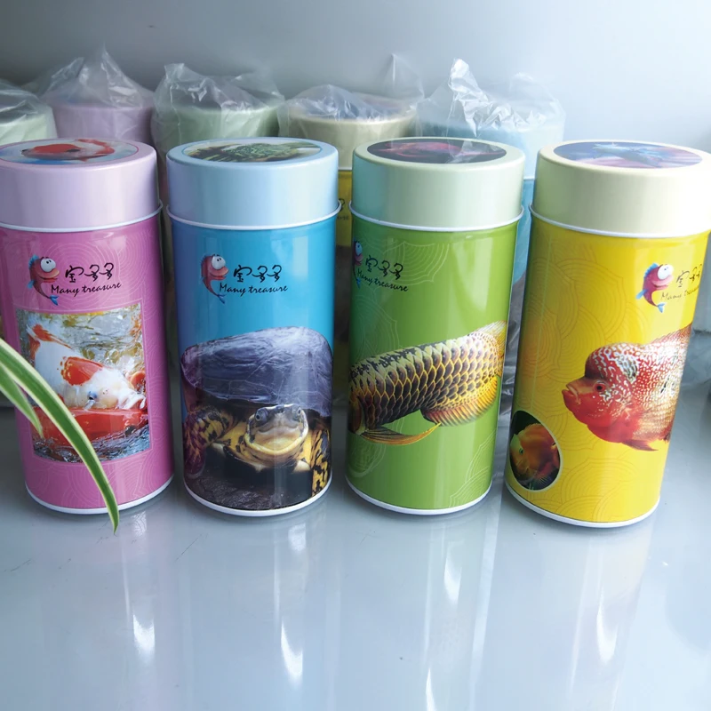 

2018 New Arrival Dia68X145mm Round fish feed storage box pen pencil trinket tin box