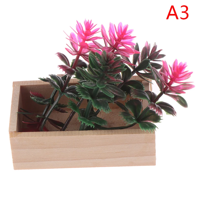 

1:6 Doll house Miniature Potted Plant Flowers Pot Doll House Decor Furniture Fairy Garden Ornament Craft