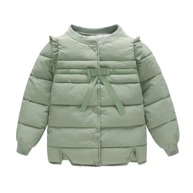 Милая модная зимняя детская одежда плотная теплая хлопковая куртка с кружевом и