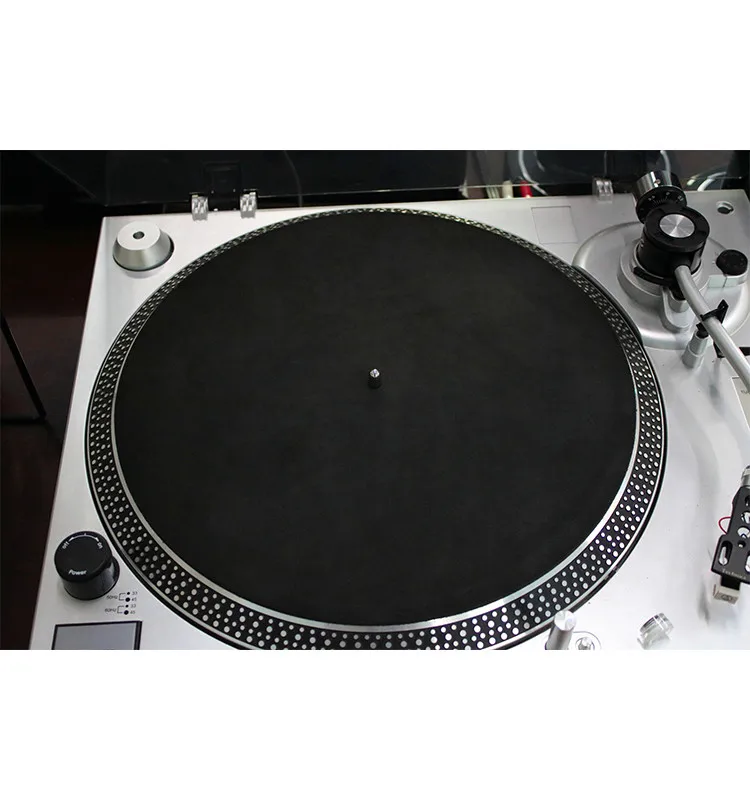 

12'' Black Leather LP Mat + Cork Turntable LP Mat Hide in the Sound