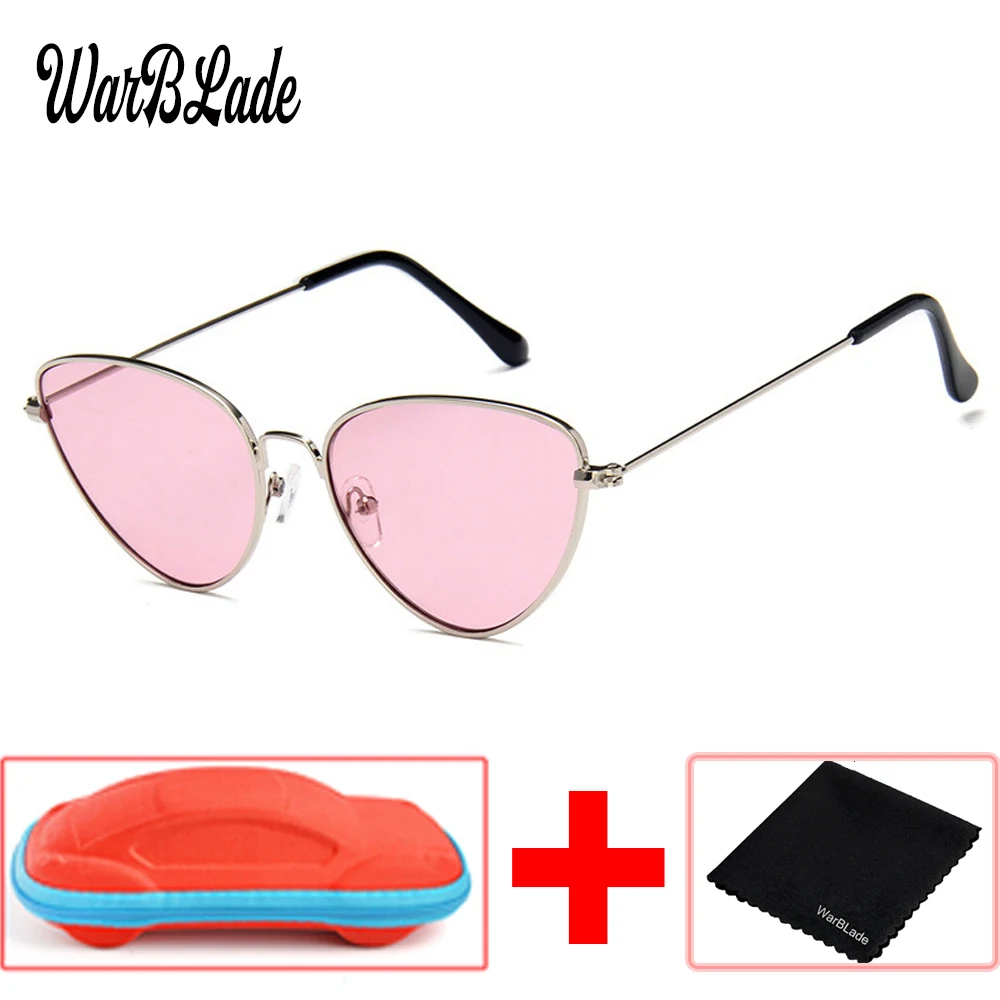 Новинка 2018 модные солнцезащитные очки кошачий глаз женские золотистые