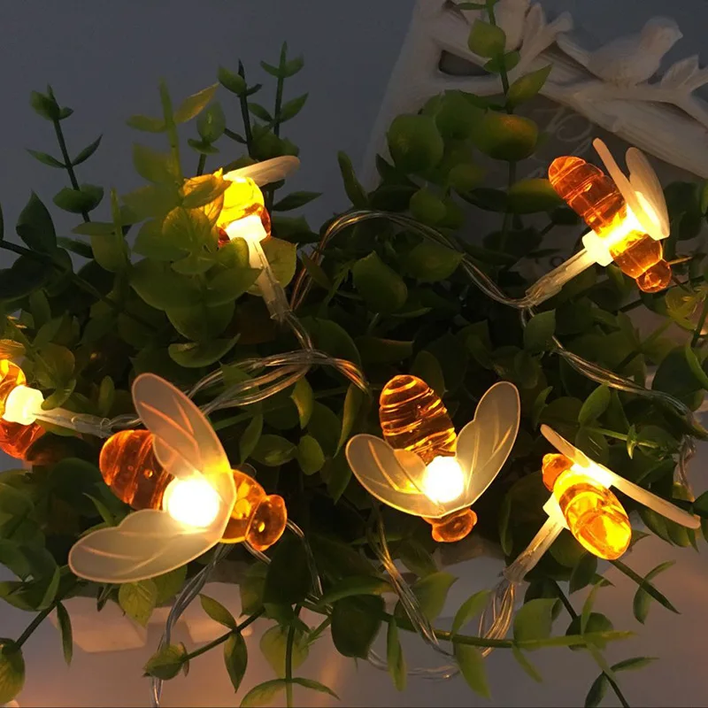 3M 20LED 5M 30LED Bees String Lights Christmas Fairy Garlands Outdoor Battery Flash For Holiday Xmas Party Garden Decor | Лампы и