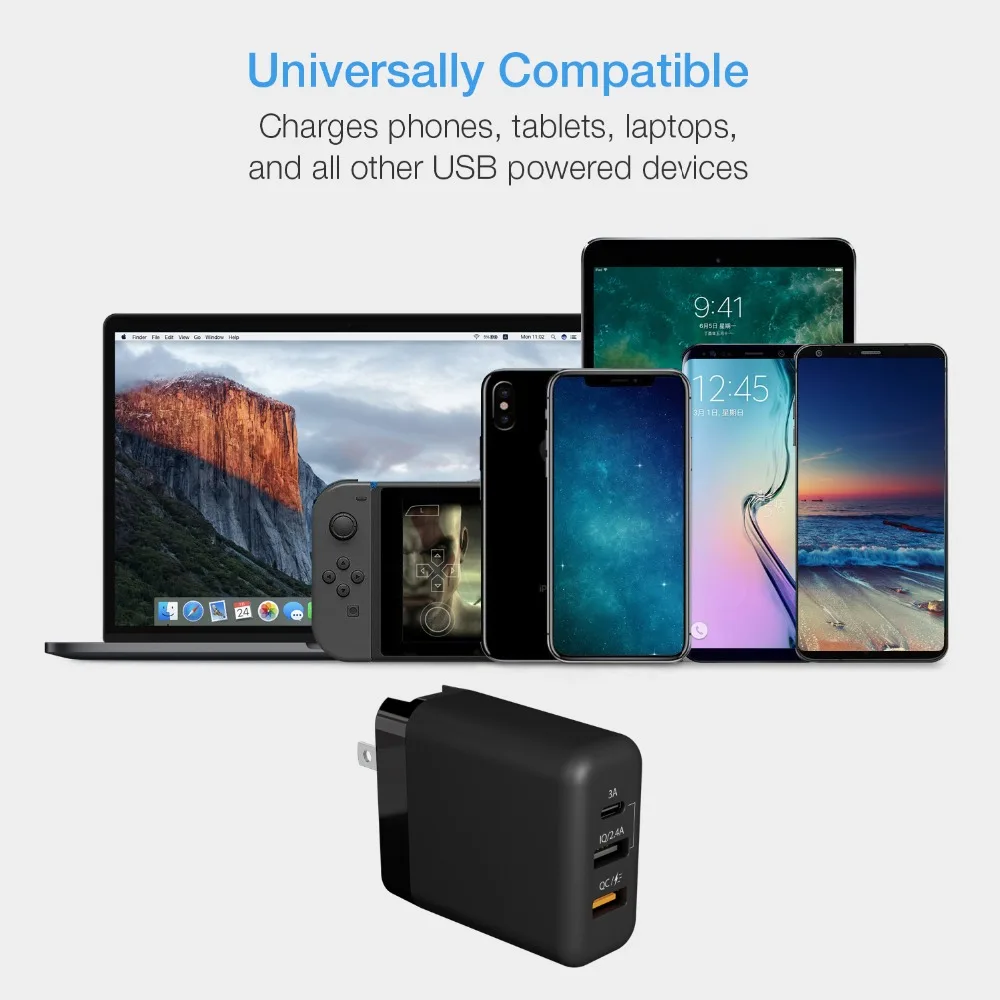 JZYuan Быстрая зарядка 3 0 30 Вт QC USB зарядное устройство для iPhone настенное быстрое samsung