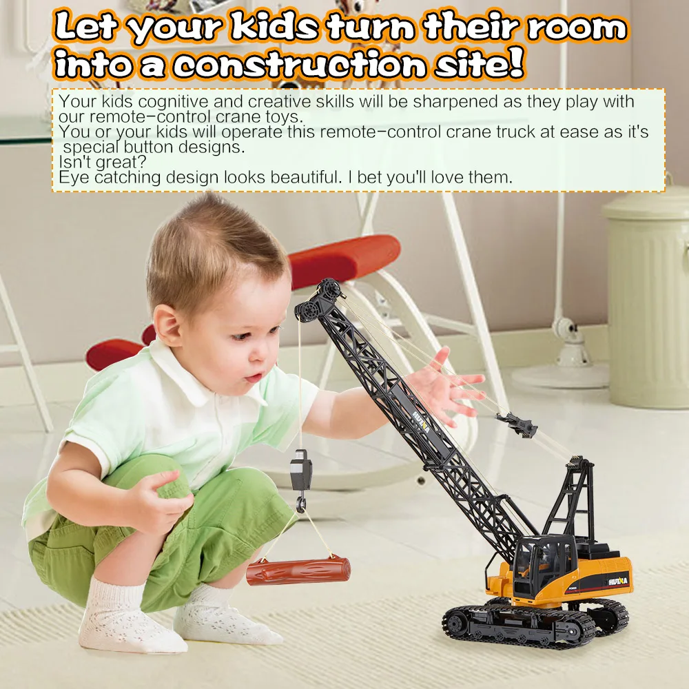 RC игрушки 1572 1/14 2 4 ГГц 15CH дистанционного управления строительный кран инженерный