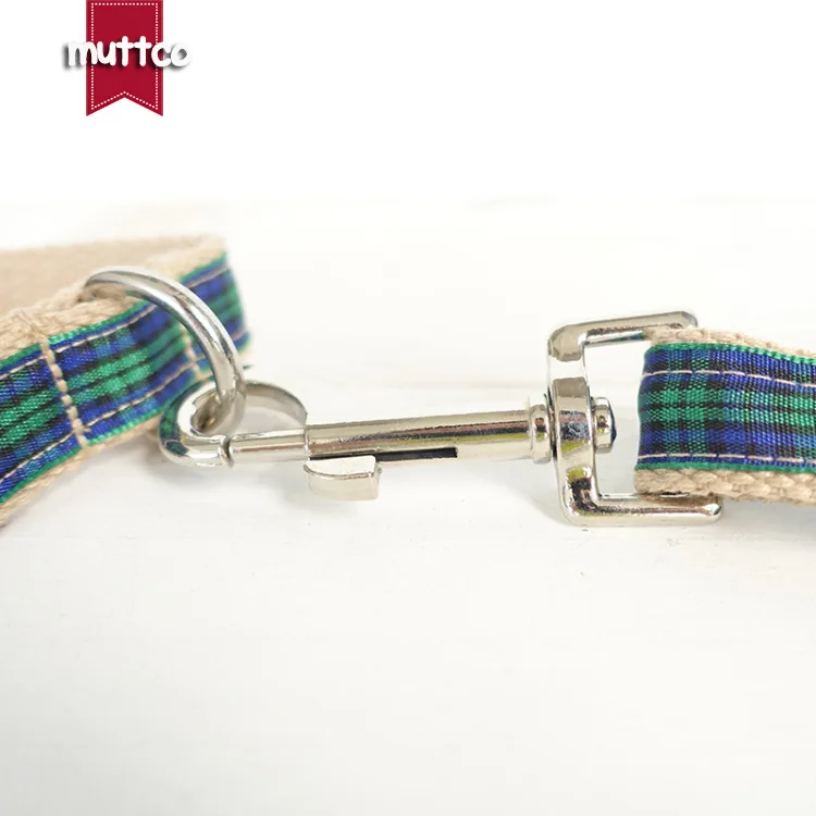 Зеленый и синий клетчатый хлопковый нейлоновый ошейник поводок для собак