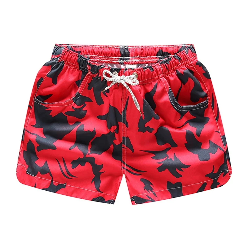 Красный Swimming Shorts Women Print Drawstring Loose Quick Drying Short Pants Swimwear Surfing Swim Trunks sportswear& accessorie - Цвет: Красный