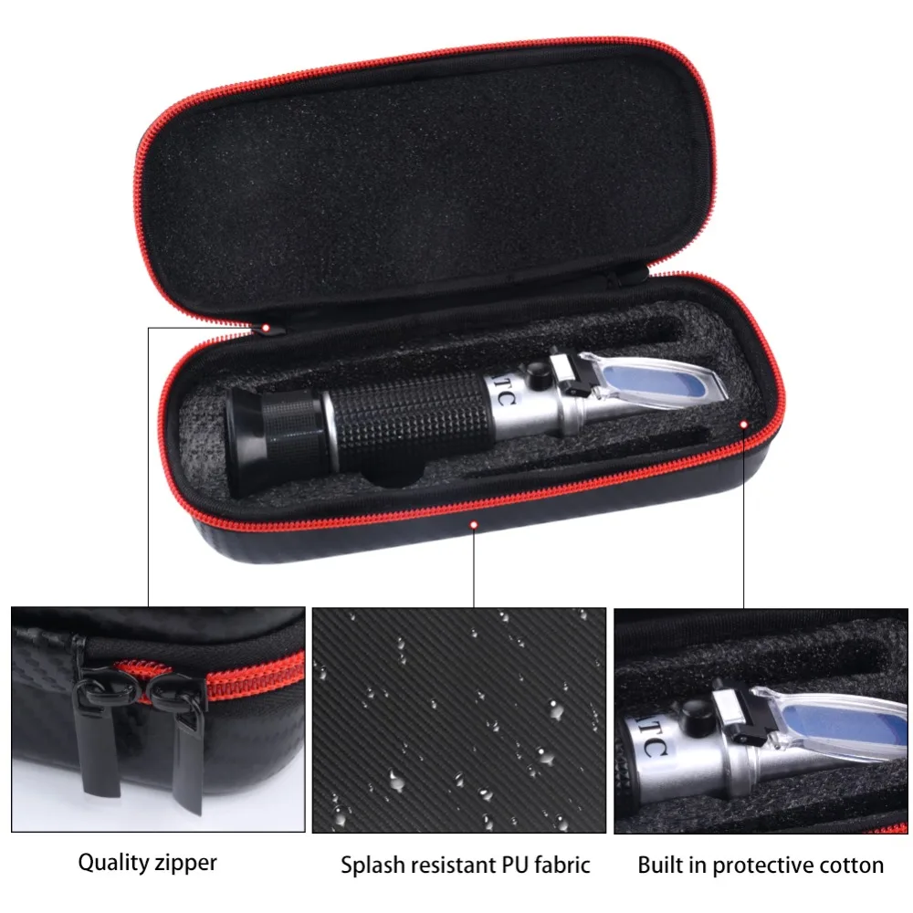 Yieryi Handheld 28-62% Brix Sugar Meter Refractometer High Concentration Of fruit For Cutting Fluid with black bag | Инструменты