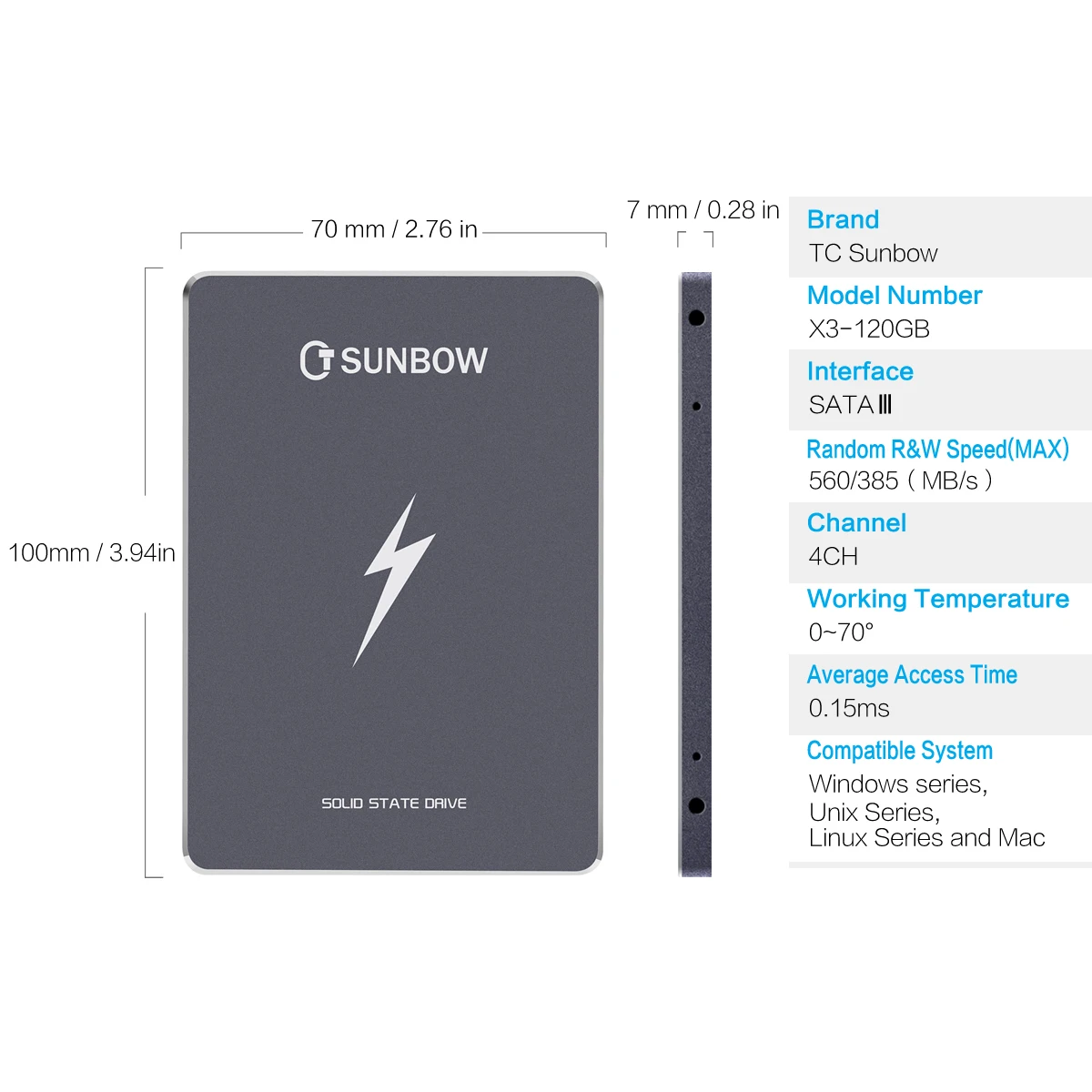 TCSUNBOW SSD 60 ГБ 120 ГБ 240 480 1 ТБ жесткого диска внутреннего 2,5 дюйма SataIII Твердотельный жесткий диск для ноутбука Pos машина