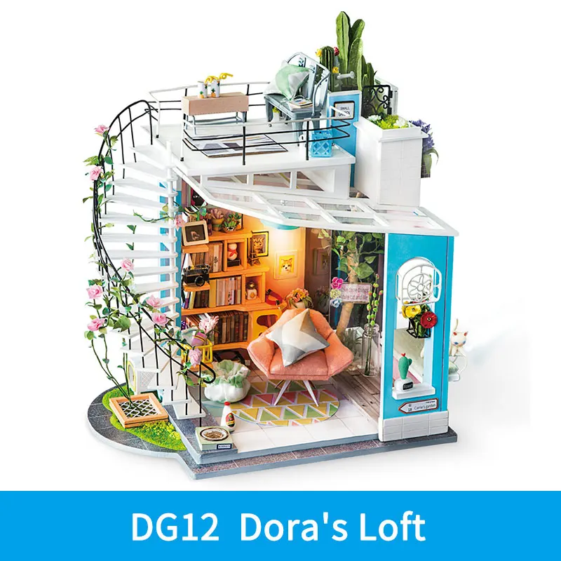 DG12 Robotime DIY деревянный кукольный домик украшение дома Садовая фигурка Миниатюрные аксессуары дом Фея Пасхальный подарок для подруги - Цвет: DG12