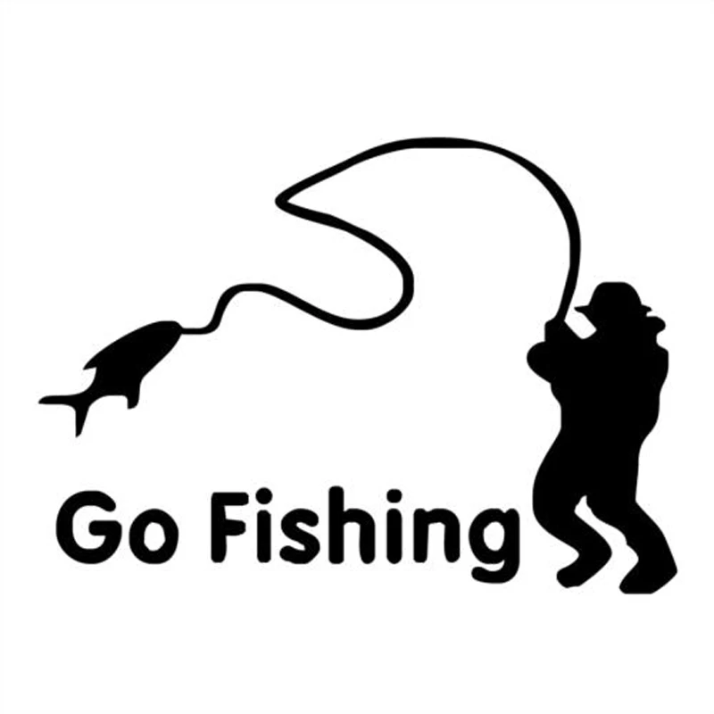 

30cm Go Fishing Fashion Car Sticker Car Styling Motorcycle Vinyl Decor Decal 6ZF-038
