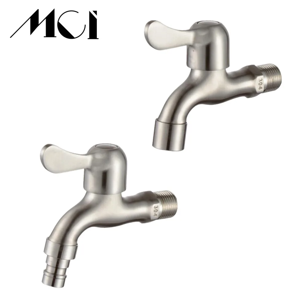 

304 Stainless Steel Wall Mount Bathroom Faucet Garden Toilet Bibcock Faucet Tap for Washing Machine High Quality Taps Mic-B011